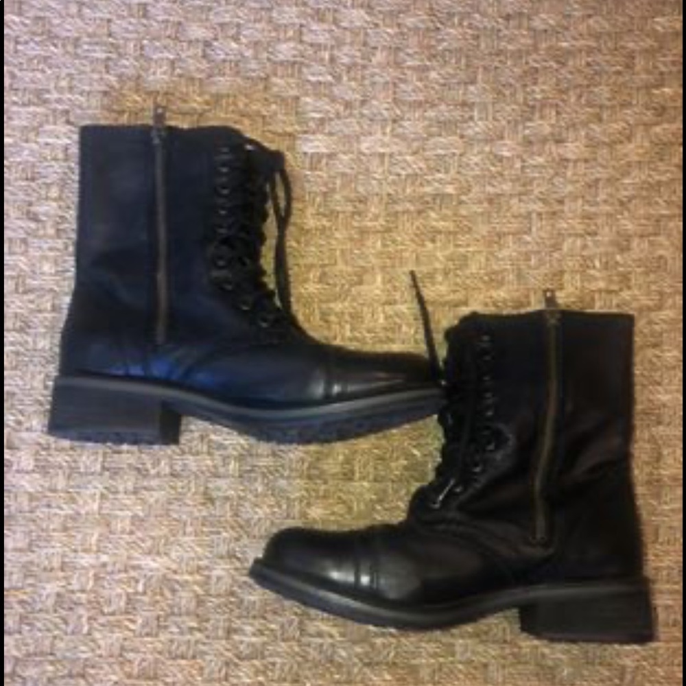 Black Steve Madden Combat Boots